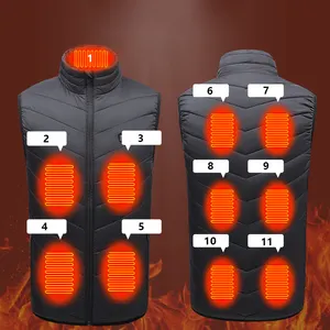 Gilets Pour Hommes High Quality Competitive Price Man Padded Heated Vest 11 Heating Zones Battery Custom Utility Vest For Men