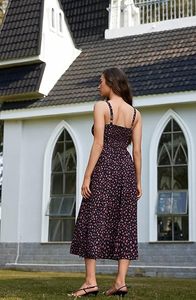 Robe midi florale d'été pour femmes In <span class=keywords><strong>Vogue</strong></span> - Design cintré à la taille - Product Image 6