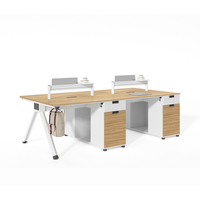 Poste de travail en îlot de bureau avec cloison, mobilier de bureau en forme de L pour 4 à 6 personnes, bureau informatique avec cloison, mobilier de bureau