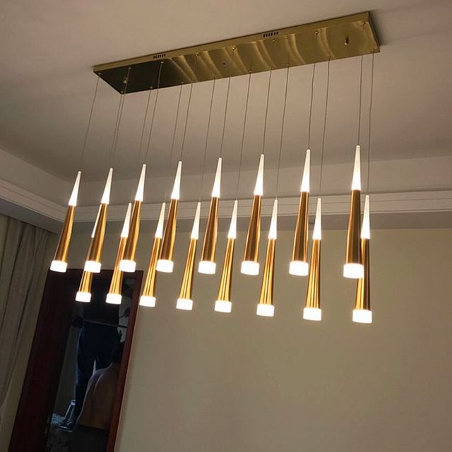 Nordic Living Room Pendant Light Modern Bedside LED Bar Counter Light Iron Material Middle Size Easy Installation 360 Beam