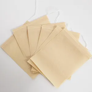 100個のティーバッグ生分解性紙巾着環境にやさしいフィルター空のティーバッグルーズリーフパウダー漢方薬