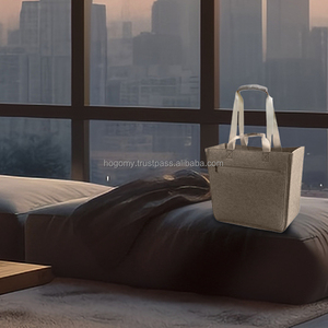 Sacs à main au design classique, grande capacité, poignée en ruban, formes décoratives en feutre PET, sac de shopping unisexe, pochette en feutre avec fermeture éclair - Product Image 4