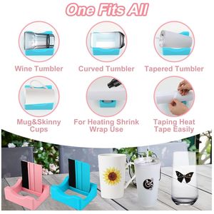 Soporte de Silicona para Tazas de Café, Bandeja con Raspador Integrado, Ranura para Calcomanías de Vinilo para Tazas, Latas de Cerveza, Botellas de Vidrio - Product Image 5