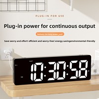 Jam Dinding Elektronik Layar Besar LED Ultra-HD 16-inci Cina, Sinkronisasi Waktu Otomatis, Termometer, WiFi/GPS, Ruang Tamu