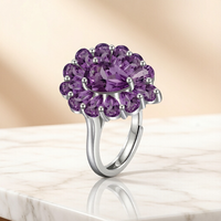 Vente en gros usine : Parure de bijoux en argent sterling 925 plaqué rhodium avec améthyste naturelle taille poire pour femme, idéale pour les soirées