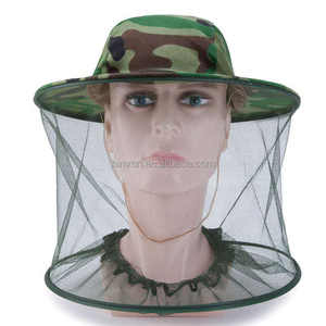 Chapeau de protection anti-insectes en maille camouflage ultraléger pour le <span class=keywords><strong>camping</strong></span> en plein air, chapeau de protection pour la tête et le visage, chapeau moustiquaire de jardin camouflage - Product Image 2