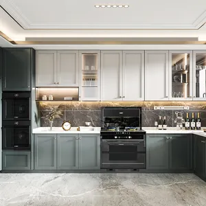 Современный шейкер дизайн яркий и просторный стиль кухонные шкафы белая серия полный набор для оптовой продажи