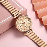 Montre à quartz pour femme - Élégante, décontractée, multifonction, étanche, boîtier en alliage, bracelet de 18 mm, cadran à aiguilles, modèle MF0494L