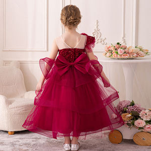 Robes pour enfants, robe de bal élégante longue en satin pour enfants, robe de princesse à paillettes jusqu'aux genoux, robe de <span class=keywords><strong>demoiselle</strong></span> <span class=keywords><strong>d</strong></span>'<span class=keywords><strong>honneur</strong></span> pour filles adolescentes, costume de mariage - Product Image 6