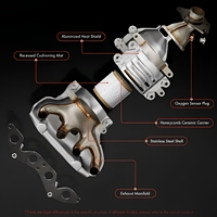 Collecteur d'échappement avec catalyseur pour Hyundai Accent Veloster Kia Rio Soul 1.6L 2012-2017 OE 28510-2B400 285102B400 Sans voyant d'avertissement (CEL)
