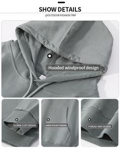 เสื้อฮู้ดดี้โอเวอร์ไซส์ผ้าคอตตอนหนานุ่ม ปักโลโก้ตามสั่ง ผ้าฟลีซหนา สตรีทแวร์ ผลิตโดยผู้ผลิตเสื้อฮู้ดดี้ - Product Image 3