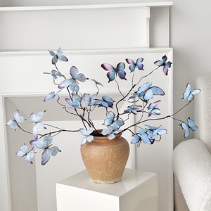 Flores de mariposa artificiales, decoración de ramas de seda para el hogar, accesorios para fotografía de bodas, accesorios temáticos de impresión digital duraderos - Product Image 2