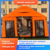 Tente de camping familiale gonflable rapide avec pompe à air, grande capacité, imperméable, résistante au vent, toutes saisons, abri portable pour la randonnée en plein air