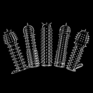 Manchon de préservatif en silicone cristallin pour hommes, préservatif réaliste en silicone à pois, préservatif sexuel, sex toys en silicone, préservatif godemiché - Product Image 1