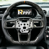 Volant en fibre de carbone forgée et cuir RPPF Factory Regular pour Mustang GT 2024-2026 en stock