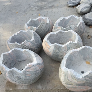 Giardino di pietra di forma quadrata planter pot <span class=keywords><strong>per</strong></span> la vendita della decorazione vaso di fiori vaso - Product Image 4