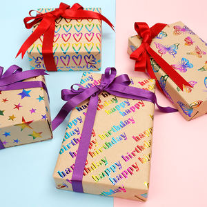 Custom 80g Luxury Hot Stamping Custom Birthday Party 43*300 cm <b>Christmas</b> Gift Packaging Cosmetic Box Wrapping Paper - Product Image 2