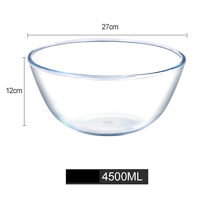Ensemble de 3 bols à mélanger en verre pour la cuisine, empilables, compatibles micro-ondes et lave-vaisselle, pour salades, pâtes, soupes, fruits