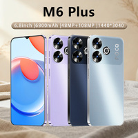 Último Modelo de Teléfono Celular M6 Plus 5G, Pantalla Ancha HD de 6.8 Pulgadas, Batería de Larga Duración de 6800mAh, Teléfono Inteligente Android Global 5G con Doble SIM