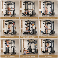 FRS Machine Smith multifonctionnelle, rack à squats, salle de sport à domicile tout-en-un, entraîneur fonctionnel, cage de musculation, entraînement de force
