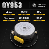 Super Tweeter Profesional untuk Audio Mobil, 4 Inch Aluminium 4 Ohm 150W Magnet 70mm, Suara Keras