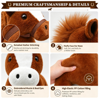 Peluche de cheval réaliste et douce de 8 pouces, poupée en peluche avec accroche-queue, prix pour machine de jeu d'arcade de centre commercial, articles en vente directe