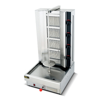 Machine à shawarma au gaz à haute efficacité de production, 3, 4, 5 brûleurs, machine à kebab automatique commerciale