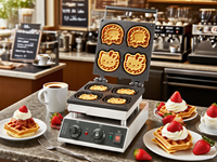 GD-2300 CE certifié Hello Kitty a formé la source électrique d'acier inoxydable de machine de gaufre