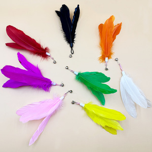 Cabeza de repuesto para juguete de gato con plumas grandes y campana, accesorio para gatos, venta al por mayor. - Product Image 4