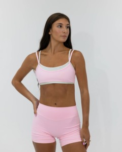 Sujetador Deportivo de Yoga y Running con Tirantes Ajustables Reciclados, Compresión Media-Alta, Doble Capa, Diseño de Parches, Ecológico - Product Image 1