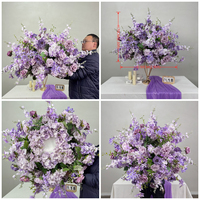 Boule de fleurs artificielle en soie fraîche de 60 cm, style Monet, pour centre de table de mariage et décoration de fête de mariage (vente en gros)