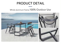 Ensemble table et chaises de comptoir de bar modernes meubles sur mesure pour jardin extérieur imperméable