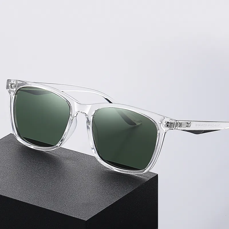 الفاخرة شفافة إطار نظارات شمسية رجالي الجملة الكريستال تخصيص شعار العلامة التجارية الاستقطاب النظارات الشمسية
