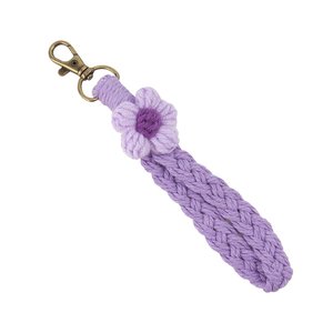 Macrame Keychain Handwoven Wristlet Key Chains Boho Floral Wrist Cotton Rope DIY Car Key Crochet Flower Keychain Lanyard <b>Keyring</b> - Product Image 2