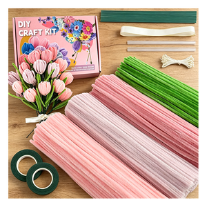 ชุดอุปกรณ์งานฝีมือเชนิลล์ขนาด 8 มม. สำหรับงานประดิษฐ์ DIY สร้างสรรค์ วัสดุศิลปะ โครงการการศึกษา ดอกไม้จากเชนิลล์ ขายส่ง - Product Image 4
