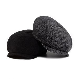 Casquette Gavroche Vintage Décontractée à Chevrons pour Homme, Printemps Automne 2025, Chaud et Tendance pour l'Extérieur, Style Béret Ancien - Product Image 1