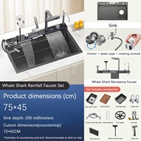 Évier de Cuisine Intelligent Multifonction Carré avec Affichage Numérique Rectangulaire Nouveau Design Voriva 2024 en Acier Inoxydable