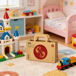 Sacs en kraft miniatures classiques écologiques personnalisés avec motifs lapin/koi/ville interdite pour la décoration de maison de poupée et l'emballage de mini-jouets - Product Image 5