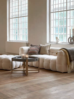 Canapé une place en tissu Coton Nordique, style crème français, pour petit appartement, carré, rembourré, garni d'éponge, avec housse en cachemire