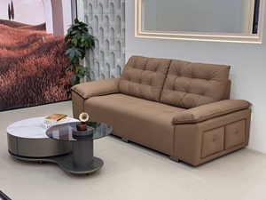 Modern Three Seat PU Leather <b>Sofa</b> with Tufted Back and Padded Arms for <b>Living</b> <b>Room</b> - Product Image 3