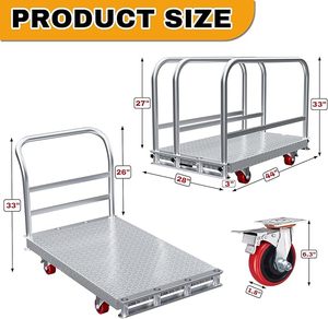 Carretilla de Plataforma Resistente 8 en 1 de 3500 Libras, Carretilla de Acero con <span class=keywords><strong>Ruedas</strong></span> Giratorias con <span class=keywords><strong>Freno</strong></span> - Product Image 2