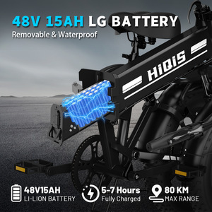 Bicicleta Eléctrica Plegable Portátil en Oferta para Adultos, para Viajes Urbanos, con Frenos de Disco Dobles, E20, Batería de Litio de 1000W, Ofrece Gran Autonomía - Product Image 5