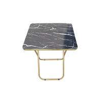 Table pliante carrée en bois à prix de gros pour pique-niques en extérieur, petite table pliante à cadre métallique