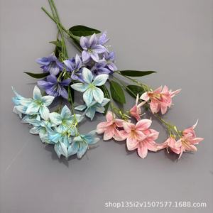 Fleurs artificielles Qiye, lys narcisse à 12 têtes en soie, décoration de mariage, décoration intérieure, arrangement au sol - Product Image 4
