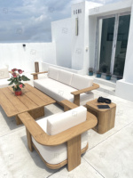 Ensemble de canapés de jardin en teck classique et moderne, couleur et taille personnalisables, garantie 1 an, pour fermes, cours, hôtels, parcs, villas et jardins.