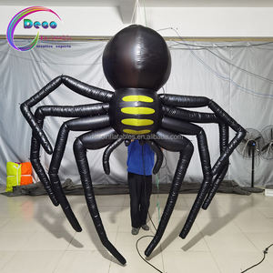 Araignée gonflable suspendue animée massive, gonflable d'halloween d'araignée noire géante - Product Image 1