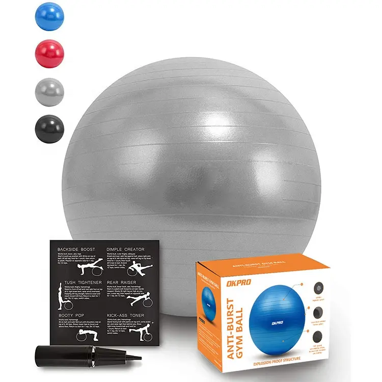 OKPRO ECO-friendly Anti Burst Heavy Duty Stability Fitness Exercise Yoga gym Ball