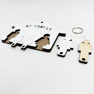 Cadeaux du Nouvel An, remerciement client, supports de sublimation de luxe, <span class=keywords><strong>porte</strong></span>-clés en MDF, <span class=keywords><strong>porte</strong></span>-clés familial - Product Image 3