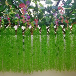 Artificial Willow <b>Leaves</b> Vines Plastic Greenery 30cm-100cm Wedding Home <b>Decor</b> Ceiling <b>Wall</b> Hanging Balcony Decoration - Product Image 2
