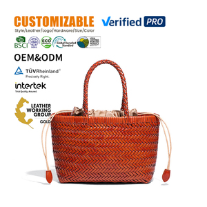 Sac à main souple en raphia tressé avec bandoulière en cuir véritable, sacs de créateur tissés pour <span class=keywords><strong>femme</strong></span>, en cuir de vachette <span class=keywords><strong>noir</strong></span>, grande capacité - Product Image 1
